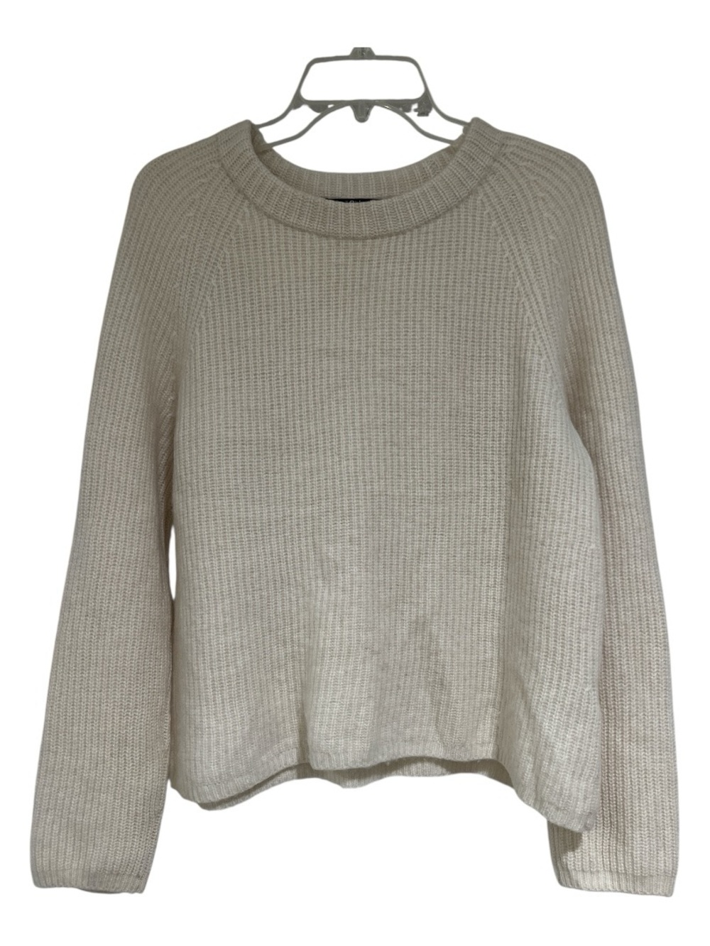 Quince Cream Ribbed Crewneck Sweater 100% cashmere